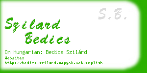 szilard bedics business card