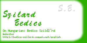 szilard bedics business card